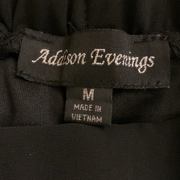 NWT “Addison Evenings” blk chiffon lined pleated evening palazzo pants. - Picture 6 of 6